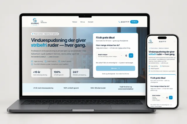 Scandic Clean design shown on desktop and mobile
